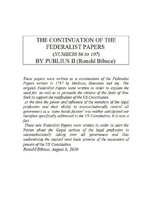 cover image of The Continuation of the Federalist Papers